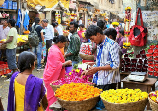 Blumenmarkt in Mumbai – Foto von monotoomono
