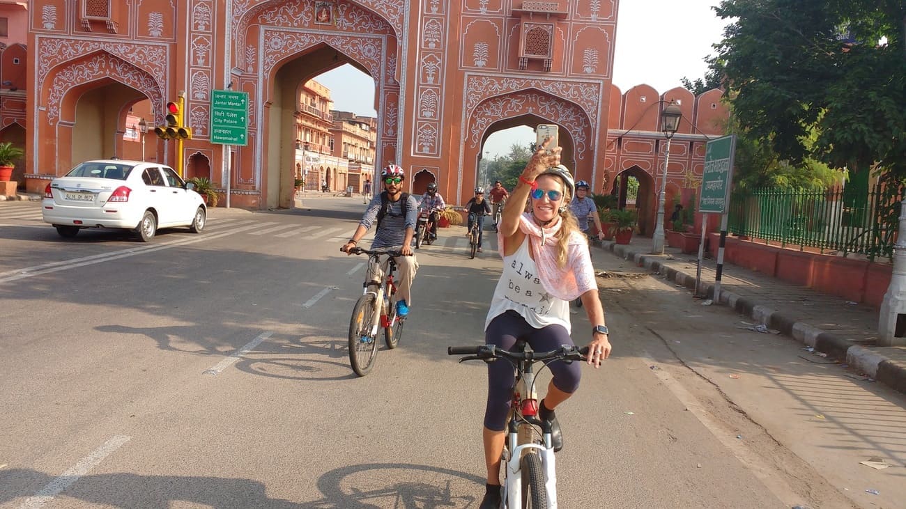 Radtour durch die Stadt Jaipur Pink Gate Old Jaipur City