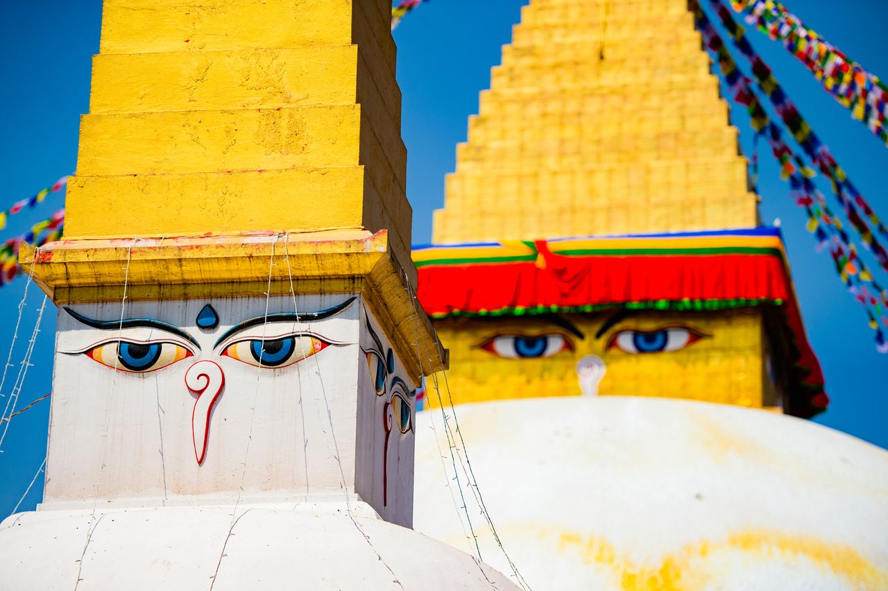 Augen der Weisheit auf Swayambhunath Kathmandu